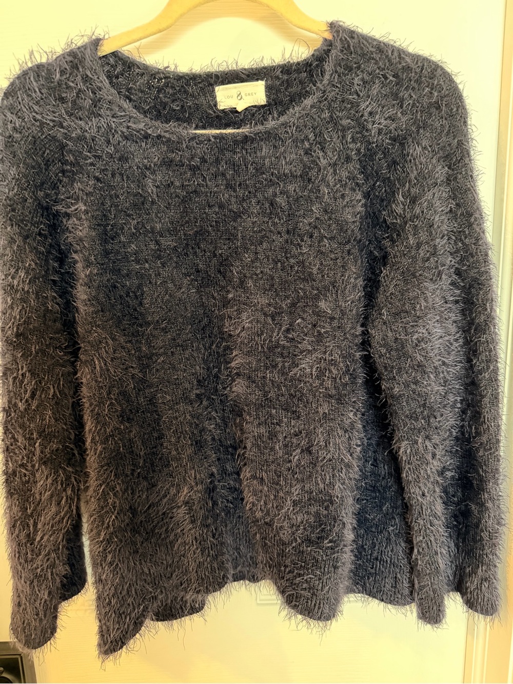 Lou & Grey Charcoal Fuzzy Knit Sweater – Size Medium